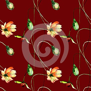 Seamless pattern with Original flowers