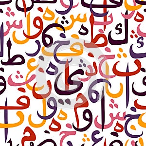 Seamless pattern ornament Arabic calligraphy style