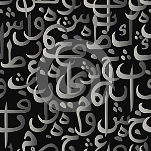 Seamless pattern ornament Arabic calligraphy style