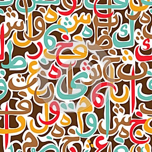 Seamless pattern ornament Arabic calligraphy of text Eid Mubarak concept for muslim community festival