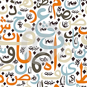 Seamless pattern ornament Arabic calligraphy of text Eid Mubarak concept for muslim community festival