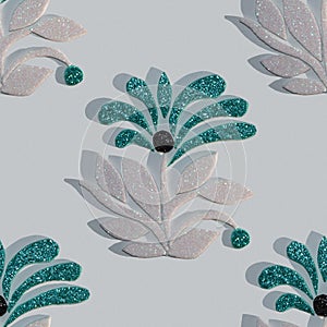 Seamless pattern. Ornament. Background from colored shiny paper. Handmade