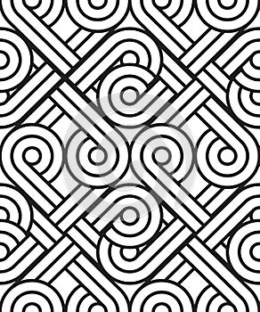 The seamless pattern of ornament. Black and white repeated background