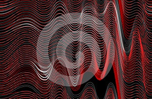 Seamless pattern ornament with fantastic abstract waves on a dark background. Wave-like oscillatory processes in mathematics.