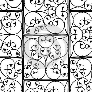 Seamless pattern of ornamental element of architectural vintage grate