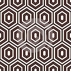 Seamless pattern with outline diamonds. Turtle shell motif. Honeycomb wallpaper. Repeated rhombuses and lozenges figures