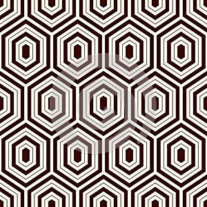 Seamless pattern with outline diamonds. Turtle shell motif. Honeycomb wallpaper. Repeated rhombuses and lozenges figures