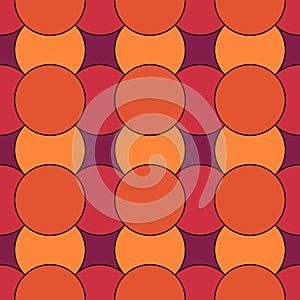 Seamless pattern. Overlapping color circles texture. Color Circle figures background. Quilts ornament. Ethnic motif. Geometric