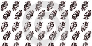 Seamless pattern with palm leaves background vector. Floral pattern, Tropical plants,