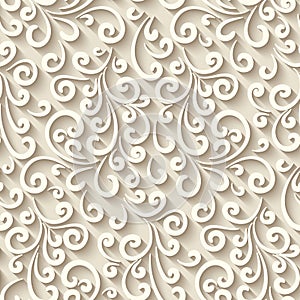 Seamless pattern with paper swirls