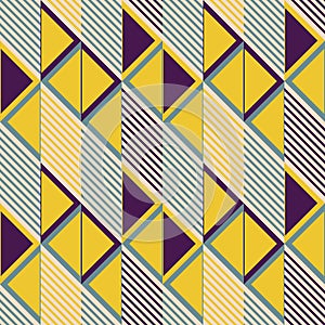 Seamless pattern of parallelogram tiles in retro colors