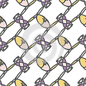 Seamless pattern with pastel abstract ornaments