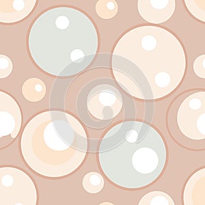 Seamless pattern of pastel colored circles and dots