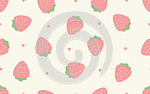 Seamless pattern of pastel strawberry background