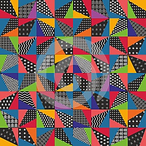 Seamless pattern in patchwork style. Vector graphics