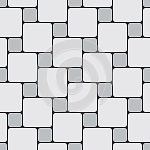 Seamless pattern of paving slabs in the form of rounded squares