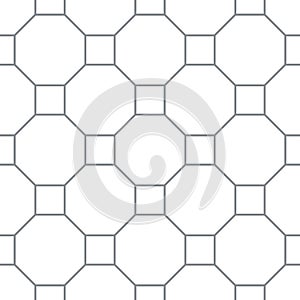 Seamless pattern of paving slabs in the form of squares and hexagons