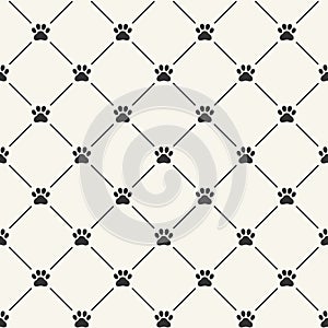 Seamless pattern with paw prints photo