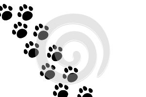 Seamless pattern of paws, animal footprints. Illustration, vector.