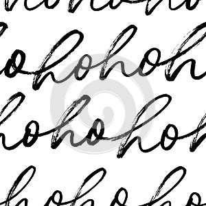 Seamless pattern with phrase ho ho ho.