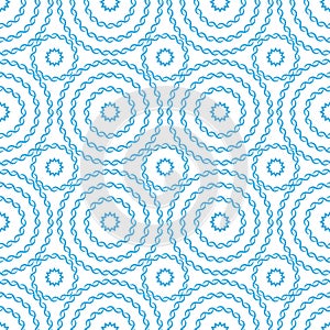 Seamless pattern a picture with openwork circles in pastel light blue colors on a white background