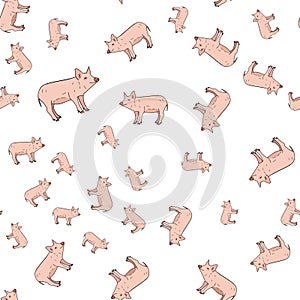 Seamless pattern of pigs