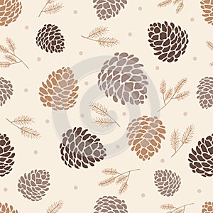 Seamless pattern pine cone