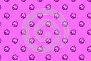 seamless pattern of pink disco balls