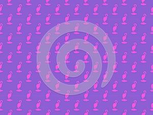 Seamless pattern. Pink flamingo on purple background. Vector