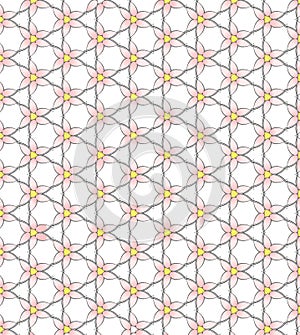 Seamless Pattern of Pink Flowers