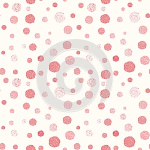 Seamless pattern in pink glitter dots. Simple Vector illustration