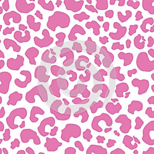 Seamless pattern pink Leopard print . Leopard background vector illustration