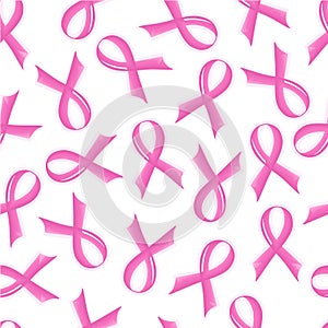 seamless pattern of pink Support Ribbon