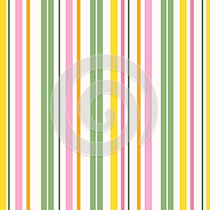 Seamless pattern of pink , yellow , green and white stripes on a white background for kitchen textiles, wrapping paper, banners,
