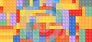 Seamless pattern with plastic toy blocks