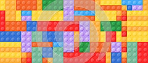 Seamless pattern with plastic toy bricks