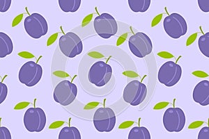 Seamless pattern with Plums