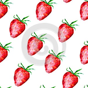 Seamless pattern with polygonal strawberries