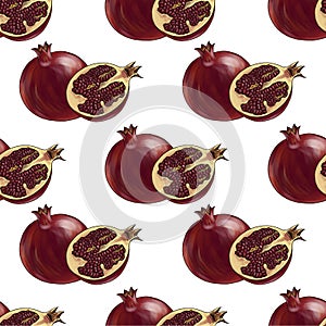 seamless pattern with pomegranate