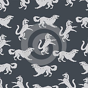 Seamless pattern with predators.