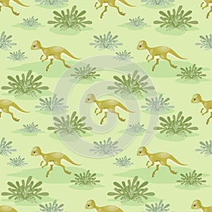 Seamless pattern with prenocephale