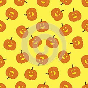 Seamless pattern with pumpkins. Halloween background. Vector illustration.