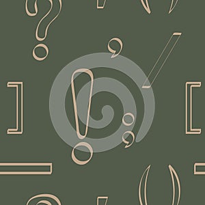 Seamless pattern with punctuation marks