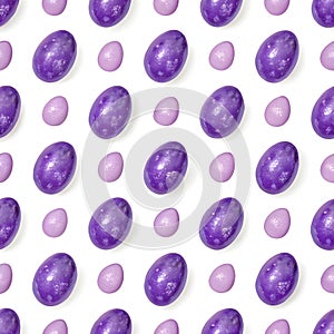 Seamless Pattern of Purple Eggs photo