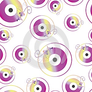 seamless pattern with purple evil eye vector