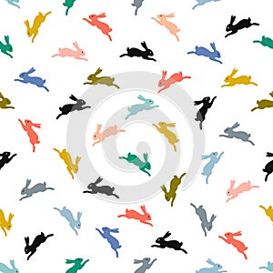 Seamless pattern with rabbits