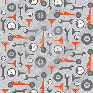 Seamless pattern with racing cars