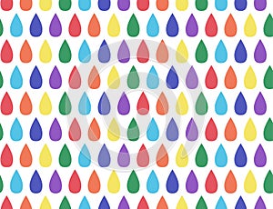 Seamless pattern with rainbow drops