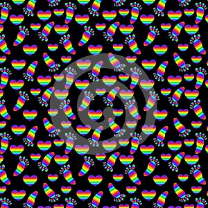 Seamless pattern of rainbow elements. photo