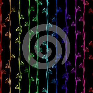 Seamless Pattern rainbow vertical stripes